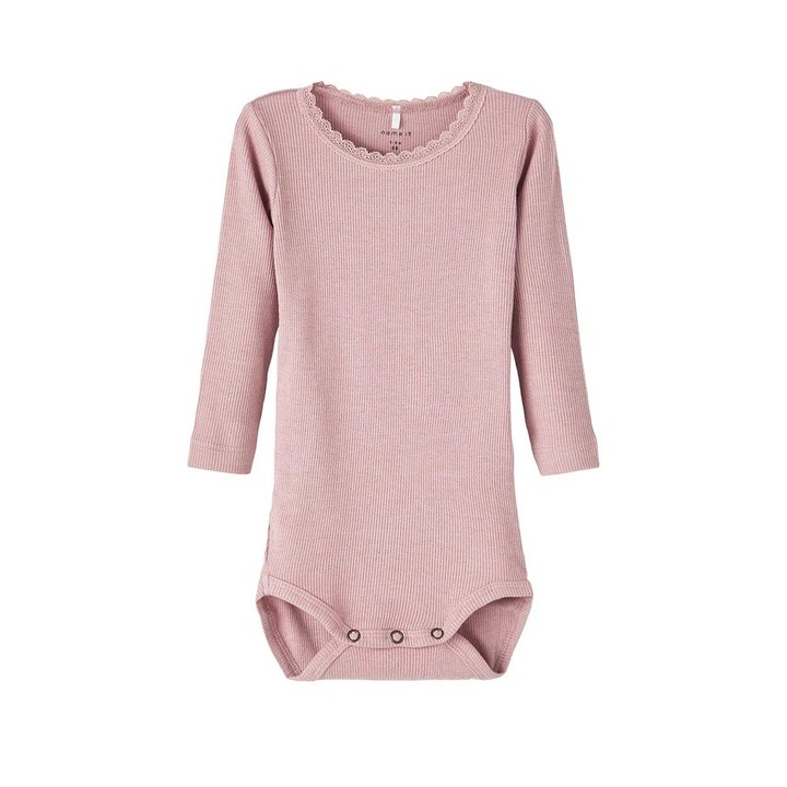 Body maneca lunga, fetite, lila, 62 cm