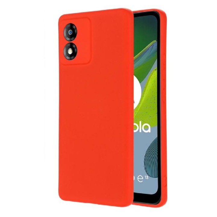 Силиконов кейс bSmart Silicone Soft Cover, За Motorola Moto E13, Червен