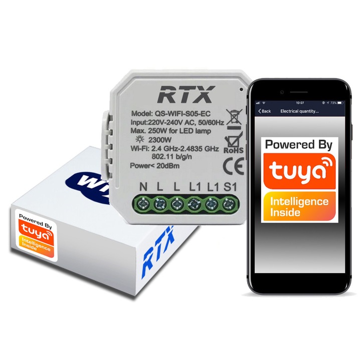 68125020 TUYA WiFi управлявано реле ИЗМЕРВАНЕ НА ЕНЕРГИЯ