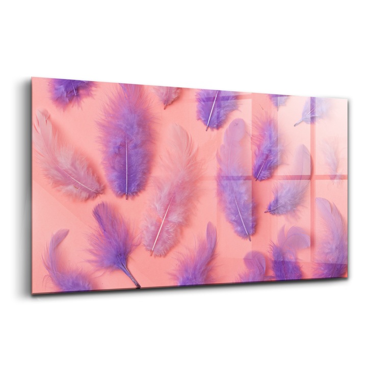 Tablou, Wallfluent, Sticla, Pene Colorate, Roz, 120x60 cm