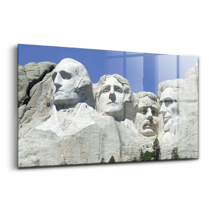 Tablou, Wallfluent, Sticla, Presedintii Statelor Unite, Albastru, 120x60 cm