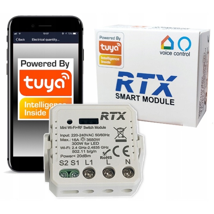 68125031 TUYA WiFi контролер 16A MINI реле за запалване