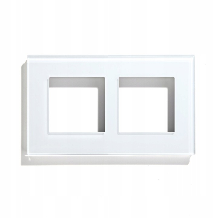 Rama de sticla alba pentru 2 prize RTX SH