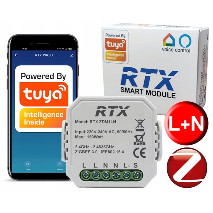 68125129 TUYA Димер за вграждане ZigBee
