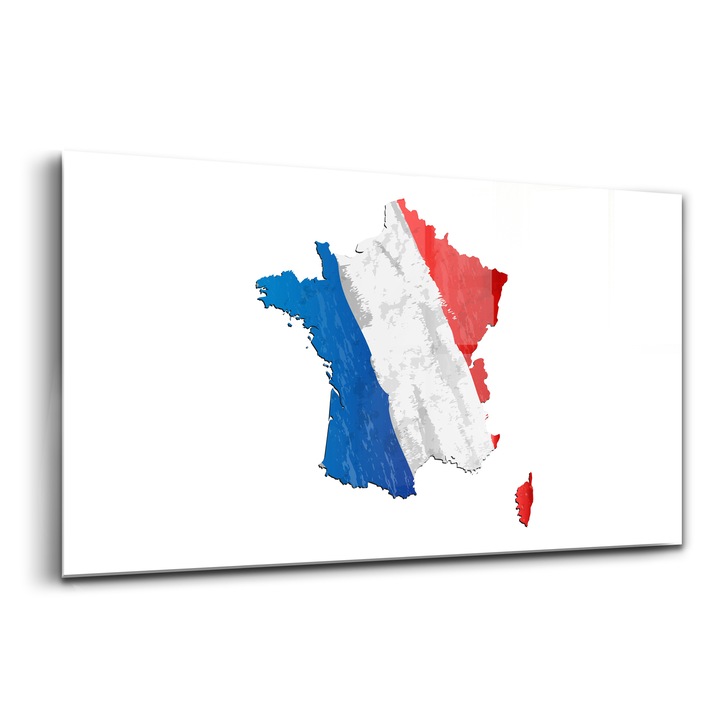 Festmény, Wallfluent, Üveg, Francia Zászló, Kék, 120x60 cm