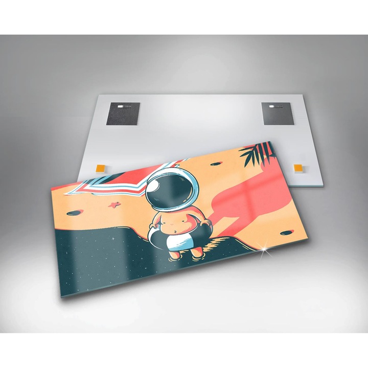 Tablou, Wallfluent, Sticla, Imaginatia Copiilor, Portocaliu, 100x50 cm