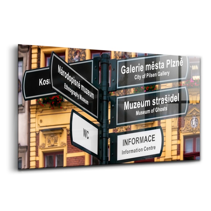 Tablou, Wallfluent, Sticla, Indicator Pilsen, Galben, 120x60 cm