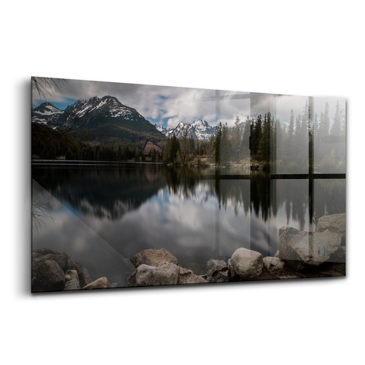 Tablou, Wallfluent, Sticla, Inaltul Tatra Din Slovacia, Verde, 120x60 cm