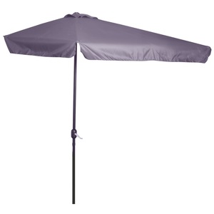 Umbrela de soare semicirculara, Outsunny, pentru terasa si gradina, umbrela de soare semi-luna pentru perete cu manivela, 230x130x249cm, gri