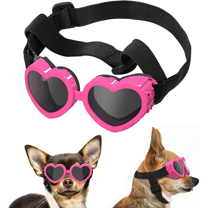 Napszemüveg kistestű kutyáknak, fekete\rózsaszín