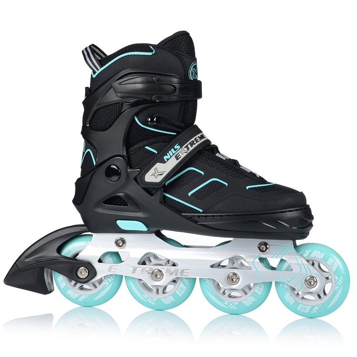 Állítható Görkorcsolya, Nils Extreme, NA14174, Fekete/Menta, Korcsolya, ABEC-9, PU, S (31-34)