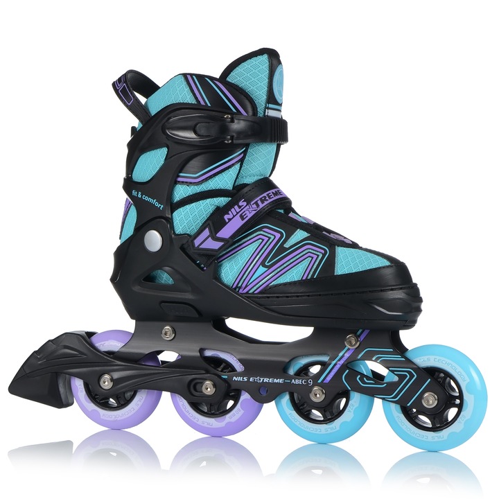 Állítható Görkorcsolya, Nils Extreme, NA14169, Fekete/Kék, Korcsolya, ABEC-9, PU, M (35-38)