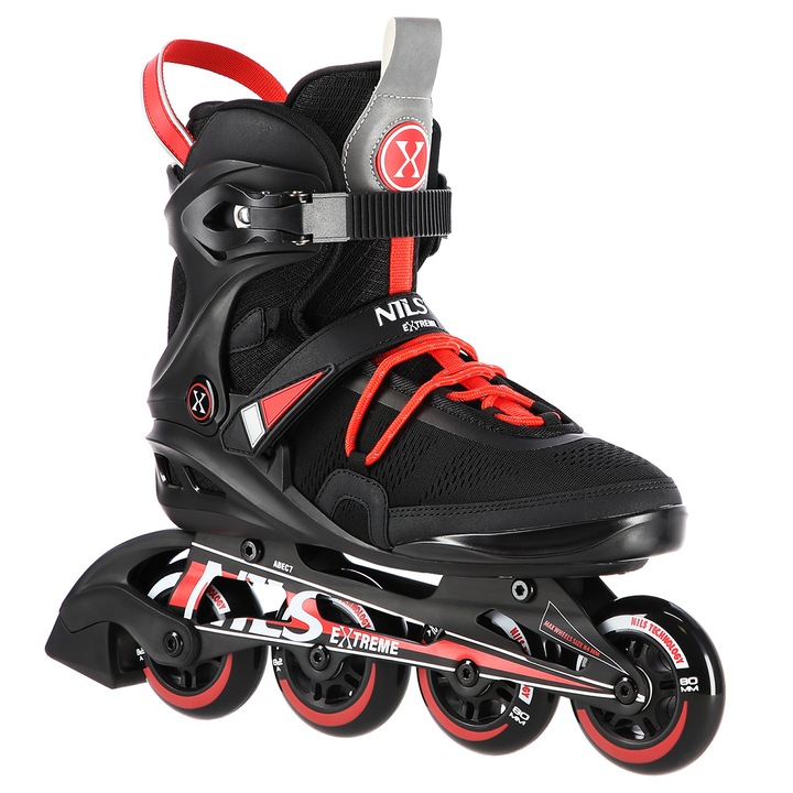 Görkorcsolya, Nils Extreme, NA14124, Fekete/Piros, Korcsolya, ABEC-7, PU, 38