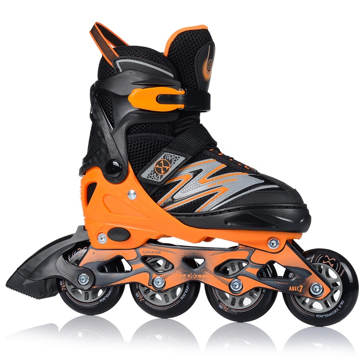 Állítható Görkorcsolya, Nils Extreme, NA11010, Fekete/Narancs, Korcsolya, ABEC-7, PU, S (31-34)