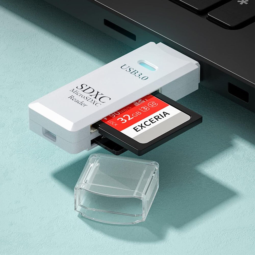 Четец на карти, microSD/SD слот, USB, 5 Gbps, Бял - eMAG.bg