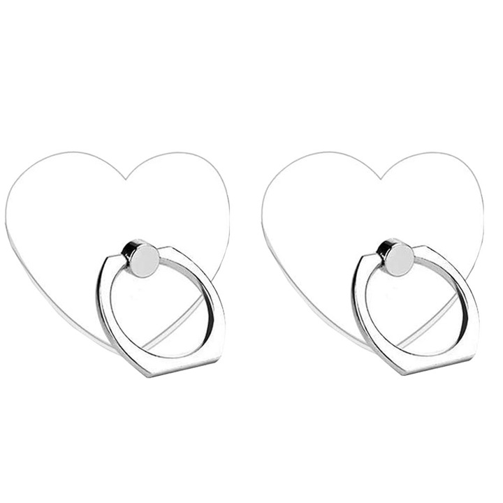 2 db ragasztós tartó készlet, Telefon hátuljához, 360 csengetés típusú, Átlátszó