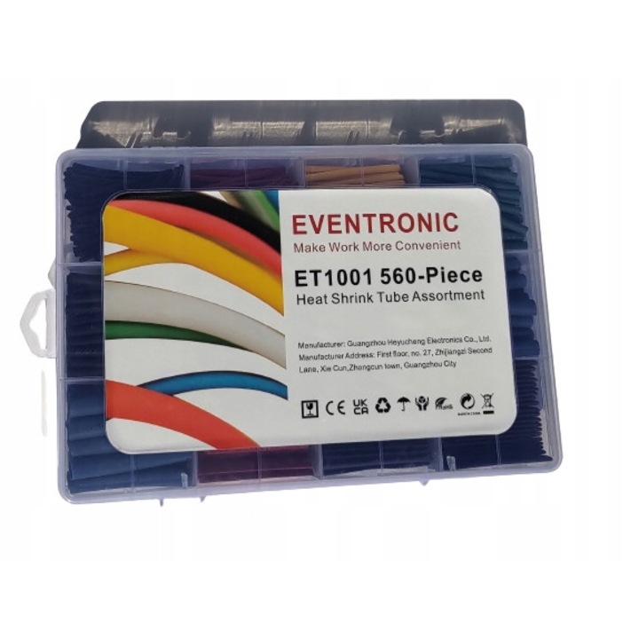 Set 560 canale cabluri termocontractabile, Poliolefina, Multicolor