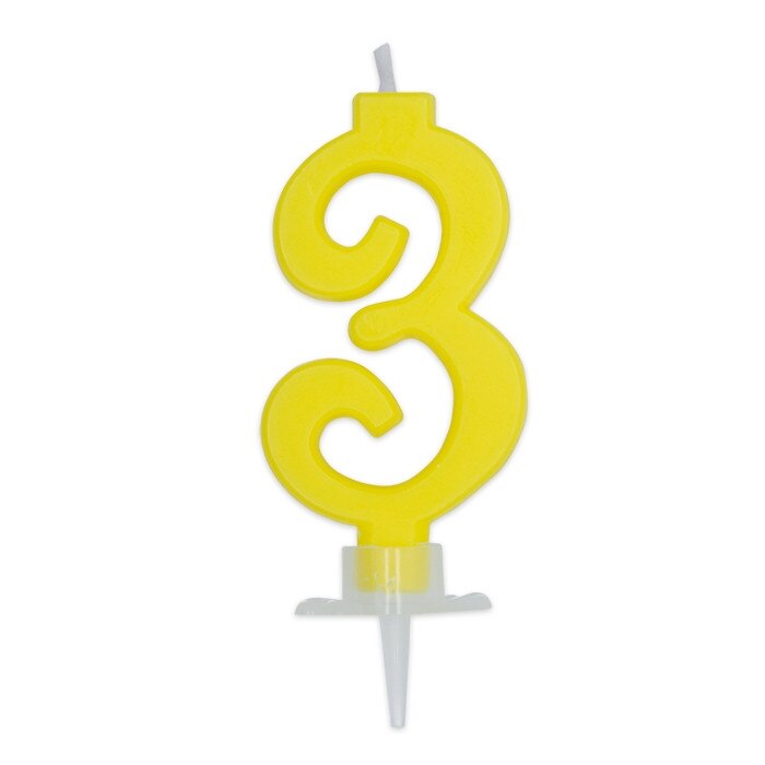 Lumanare italica, galben, nr. 3 Big Party