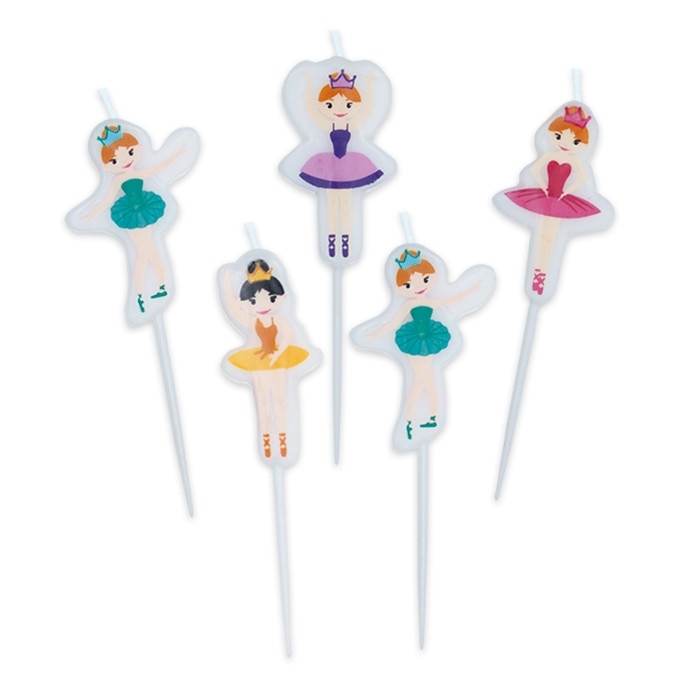 Scobitori cu Lumanare in forma de Balerine, I Love Ballet, 8 cm, 5 buc/Set Big Party