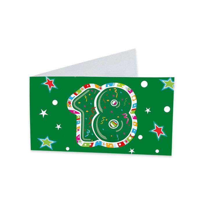 Biletel nume/multumire Numarul 18, 9 x 2.5 cm, 25 buc/Set Big Party