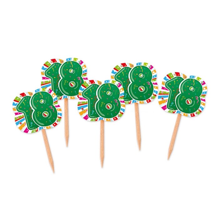 Scobitori Decorate, Numarul 18, 4.5 x 6.5 cm, 25 buc/Set Big Party