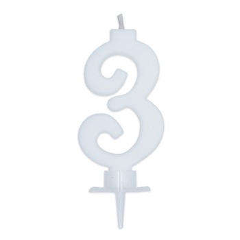 Lumanare italica, alba, nr. 3 Big Party Lumanare italica, alba, nr. 3 Big Party