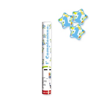 Tun Confetti Stelute cu Cifra 1, Albastre, 30 cm, Big Party Tun Confetti Stelute cu Cifra 1, Albastre, 30 cm, Big Party