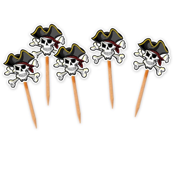 Scobitori Decorate Pirati, 4.5 x 6.5 cm, 25 buc/Set Big Party