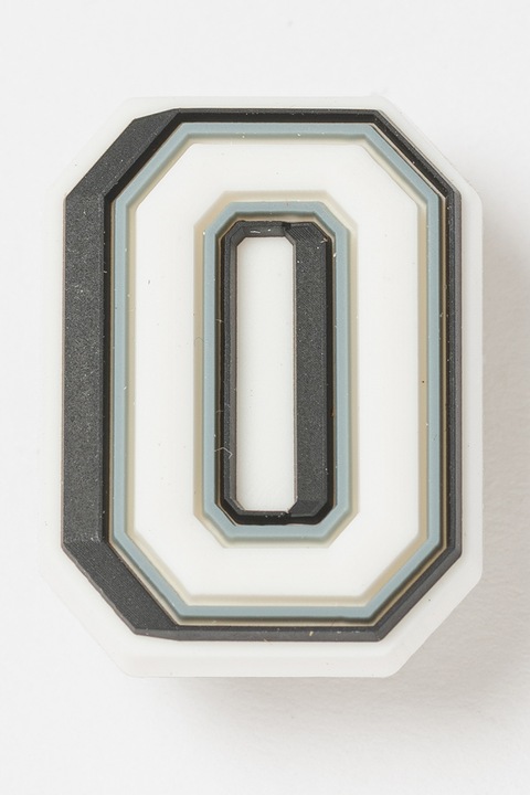 Crocs, Висулка клипс Jibbitz с форма O, Черен, Бял