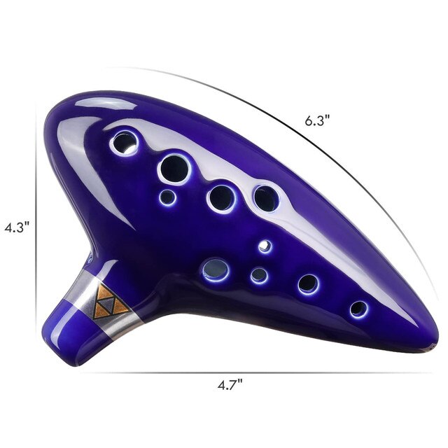 Ocarina, Ceramica, Alto C cu 12 gauri, Albastru - eMAG.ro