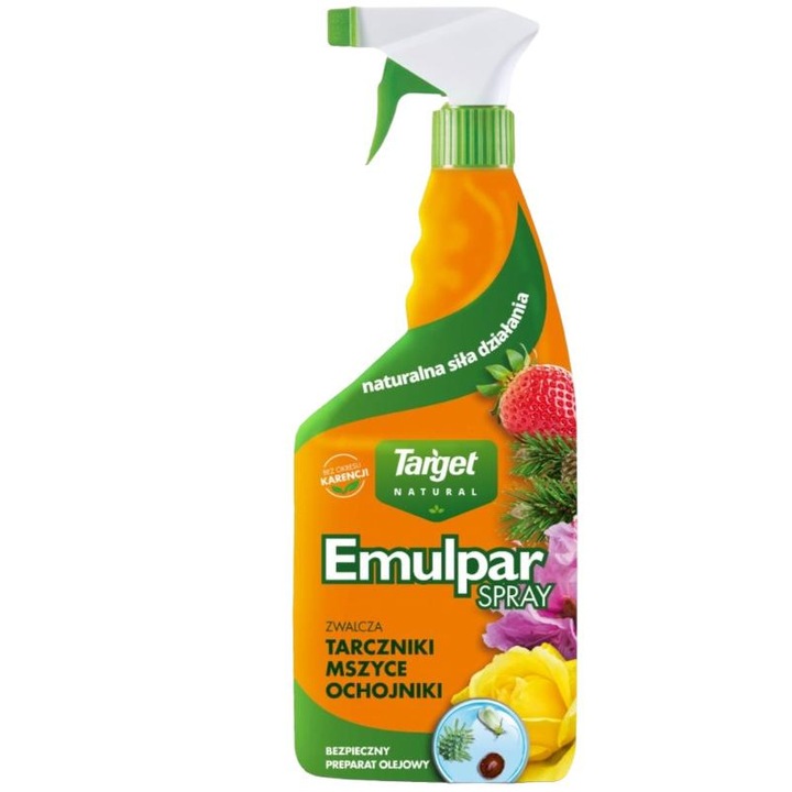 Emulpar Spray, compozitie naturala pe baza de ulei de schinduf, sigur pentru mediu si netoxic pentru albine, controleaza eficient afidele, acarienii, fainarea si coji, fara perioada de asteptare, 750 ml
