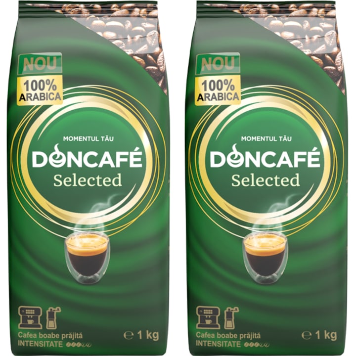 Pachet 2x Cafea Boabe Doncafe Selected, 100% Arabica 1 Kg