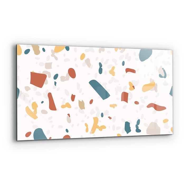 Dekoratív panel, Wallfluent, Üveg, Terrazzo Terrazzo Stone, Többszínű, 140x70 cm, 010010510080000077425
