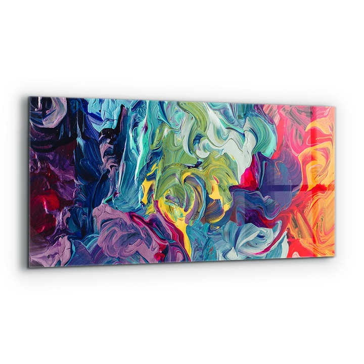 Dekoratív panel, Wallfluent, Üveg, Színes Absztrakció, Többszínű, 125x50 cm, 010010510070000048634