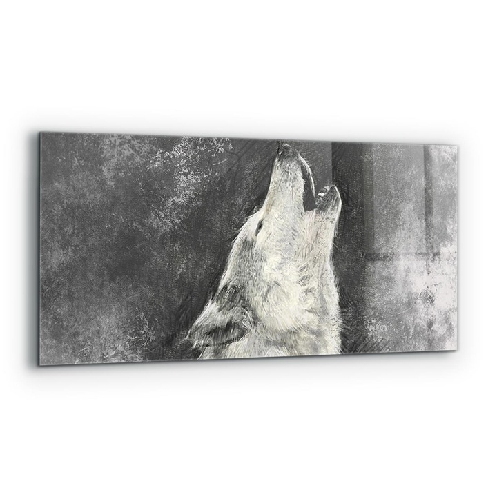 Dekoratív panel, Wallfluent, Üveg, Kanadai Farkas Illusztráció, Többszínű, 125x50 cm, 010010510070000077169