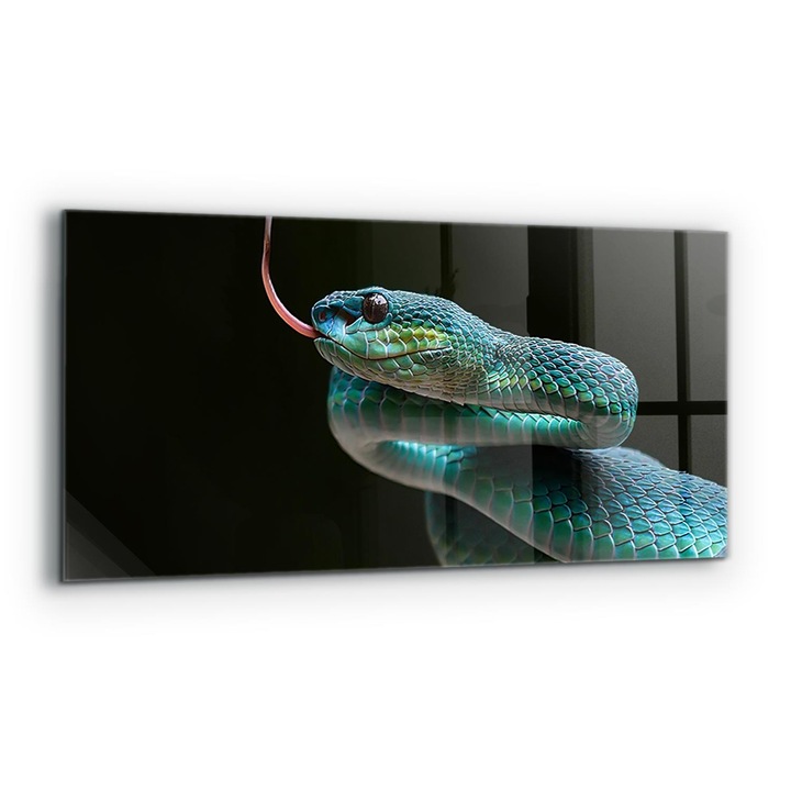Dekoratív panel, Wallfluent, Üveg, Snake Wildlife, Többszínű, 125x50 cm, 010010510070000077397