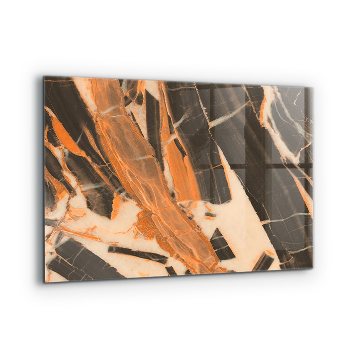 Dekoratív panel, Wallfluent, Üveg, Természetes kő kompozíció, Többszínű, 100x70 cm, 010010510030000077330