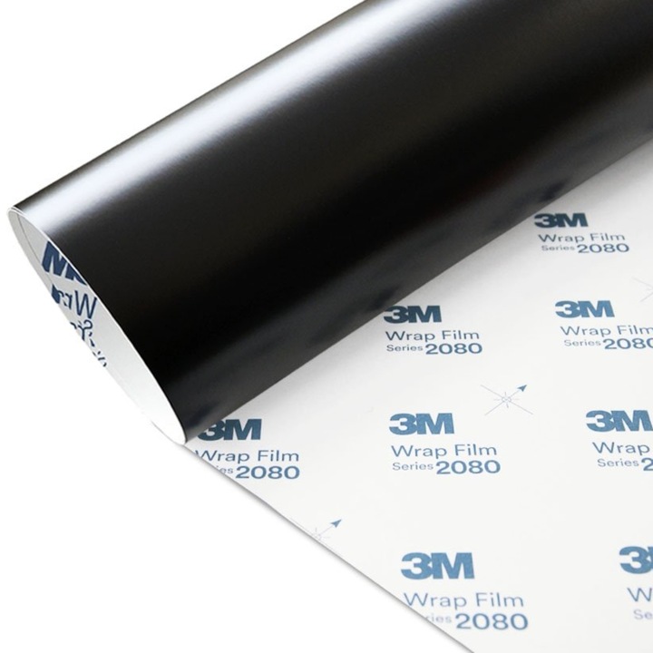 Folie caroserie, 3M, 2080, Negru Mat, 90 μm 500 x 152 cm