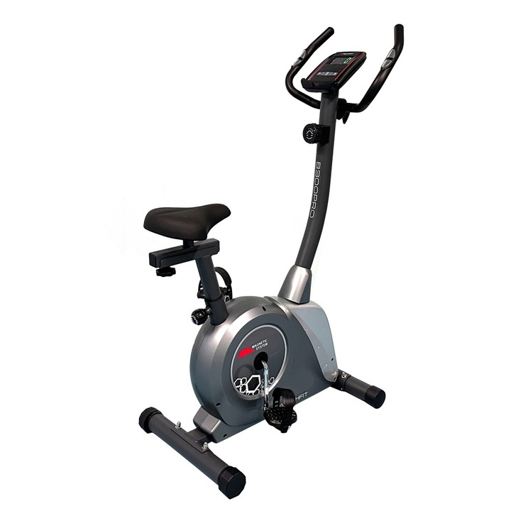 Bicicleta fitness magnetica Techfit B300PRO, 90.5x56x140 cm, gri