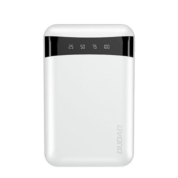 Baterie Externa Powerbank Dudao, 2 Porturi USB, 10000 MAh, Alb - EMAG.ro