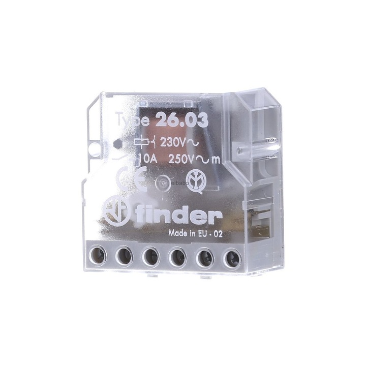 Releu pas cu pas electromecanic, montare in doza, 1NO+1NC, 10A, 230V, 26.03.8.230.0000 Finder