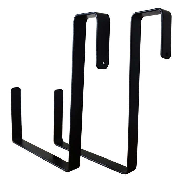 Set 2 bucati suporti jardiniere metal, vopsire in camp electrostatic, Premium, BalustradeTM, Metal Negru