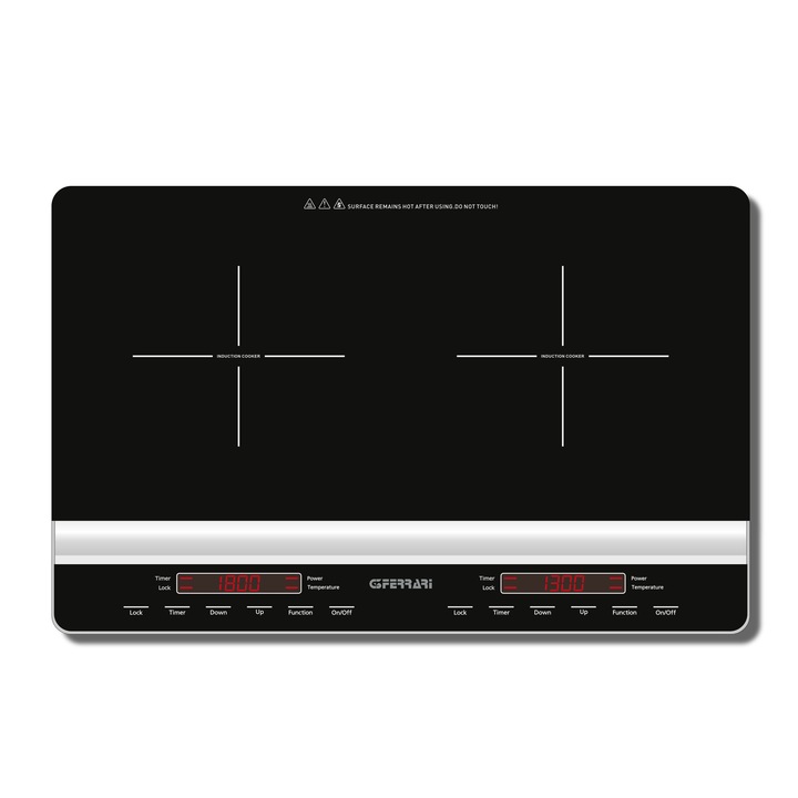 Plita dubla cu inductie ultraslim 5 cm G3Ferrari 3100 W temperatura reglabila 60-240 grade C, timer 3 ore