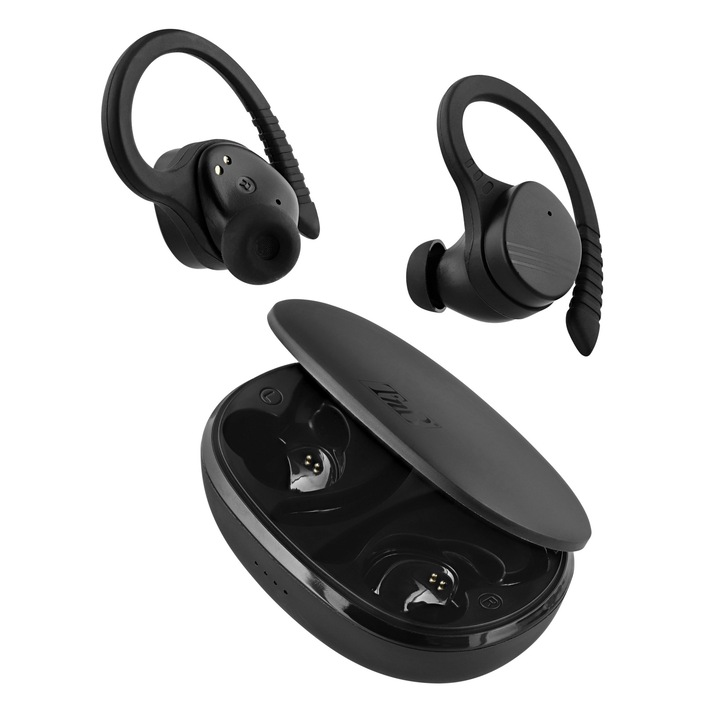 TnB Energy TWS sztereo vezeték nélküli fülhallgató, Bluetooth, sportoláshoz is, fekete