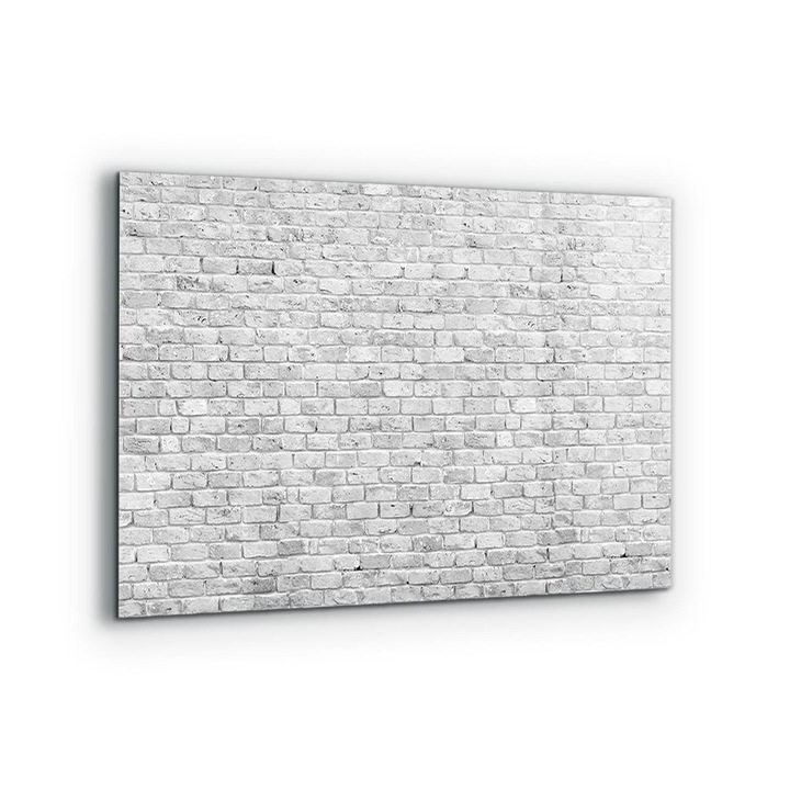 Panou decorativ, Wallfluent, Sticla, Piatra Naturala Caramida Gri, Multicolor, 80x60 cm, 010010510130000077377