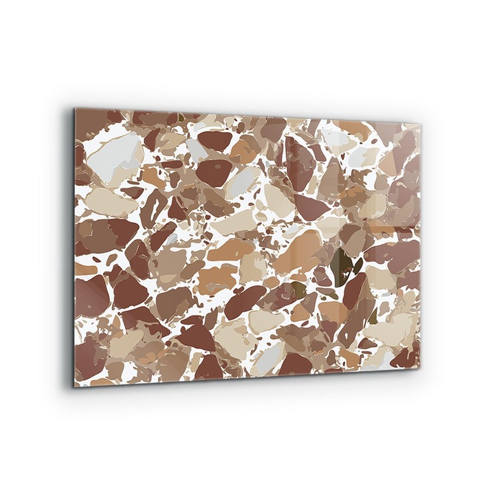Dekoratív panel, Wallfluent, Üveg, Terrazzo Természetes Kő, Többszínű, 80x60 cm, 010010510130000077430