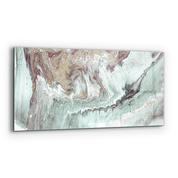 Dekoratív panel, Wallfluent, Üveg, Márvány Kő Textúra, Többszínű, 125x50 cm, 010010510070000077400