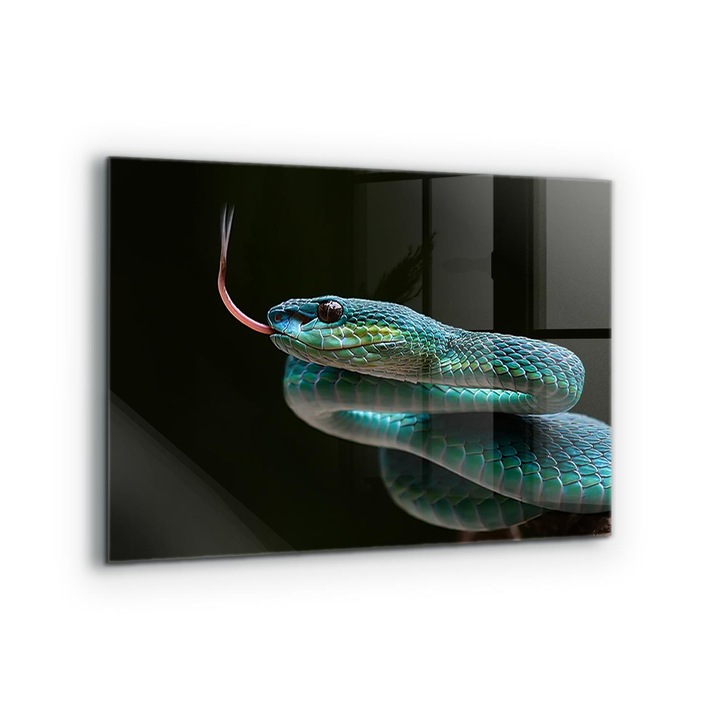 Dekoratív panel, Wallfluent, Üveg, Snake Wildlife, Többszínű, 80x60 cm, 010010510130000077271