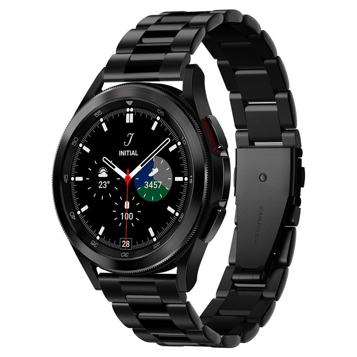Óraszíj Samsung Galaxy Watch 4/5/Active 2, Huawei Watch GT 3 42mm/GT 3 Pro 43mm, F88, Fém, Intenzív sötét
