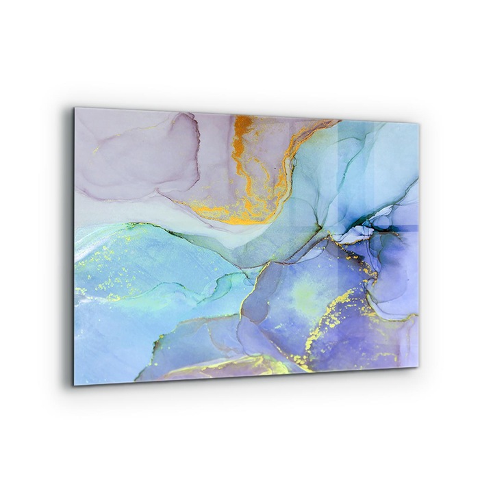 Dekoratív panel, Wallfluent, Üveg, Blue Energy Absztrakció, Többszínű, 80x60 cm, 010010510130000077412